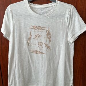 Talbots Tan and Cream Cotton Knit Top